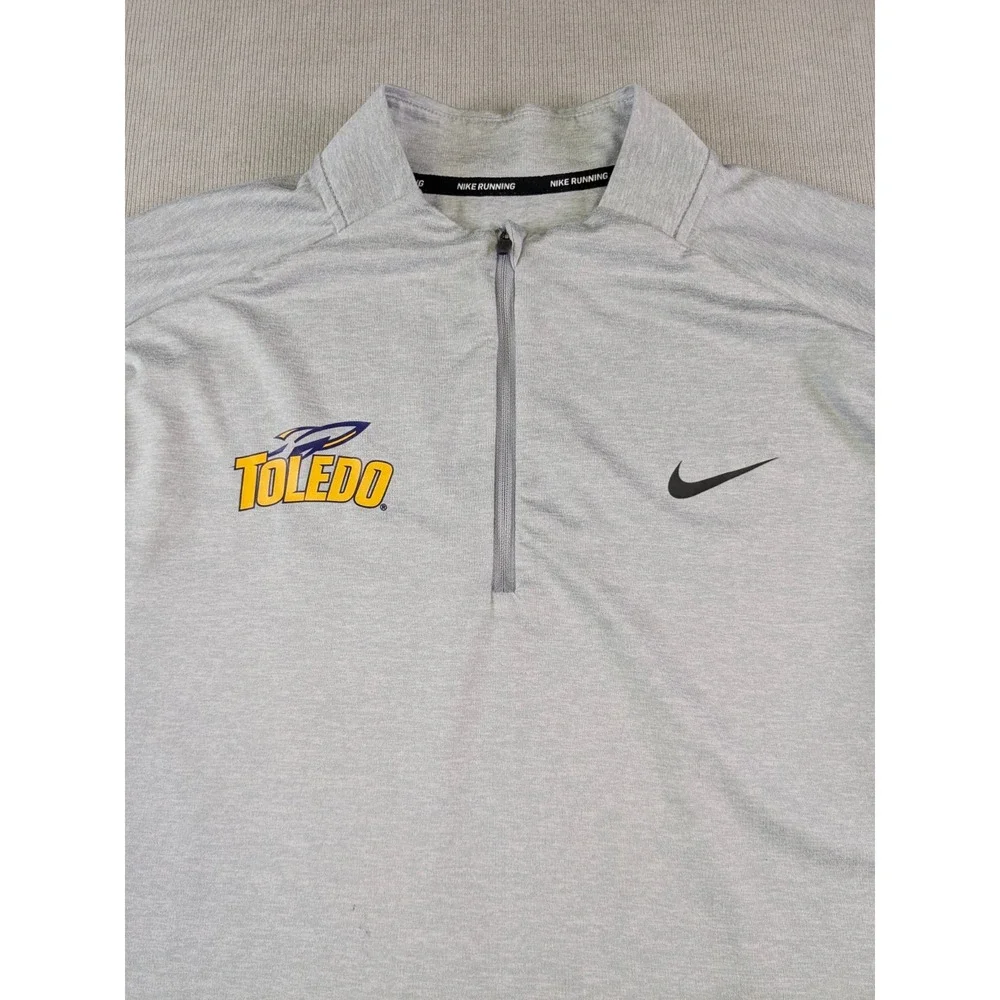 Toledo Rockets Pullover Mens XL Gray Nike Dri-Fit Training Shirt Performance Zip